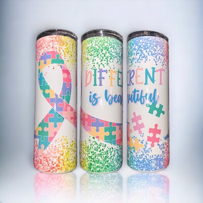 Different is Beautiful - Autism Awareness 20 oz. Stainless Steel Tumbler - image1